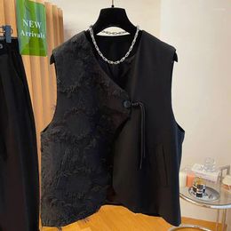 Women's Vests 2024 Fashionable Chinese Light Style Disc Buckle Versatile Suit Vest Girl Roupas Femininas