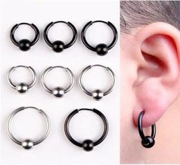 whole YIXI Hoop Earrings Stainless Steel Punk Men Earrings Ball Pendant Circle Ring Earring Piercing Jewelry Christmas Gift5648952