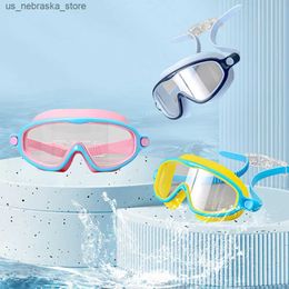 Diving Goggles Childrens swimming face mask goggles 3-15 anti fog and leak free transparent UV protective glasses Q240410
