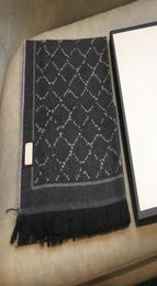 Men Jacquard Pattern Knitted Scarf Letter Fringe Edges Designer Women Wool Scarves9077638