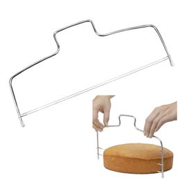 12,5*6,5 Zoll Verstellbare Kuchen -Level -Level -Level -Doppel -Draht -Kuchen -Slicer -Leveler -Kuchenschicht -Backwerkzeuge Kuchenzubehör W0255