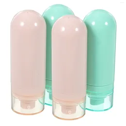 Storage Bottles 4 Pcs Plastic Containers Travel Bottle Toiletries Filling Abs Size Shampoo Conditioner