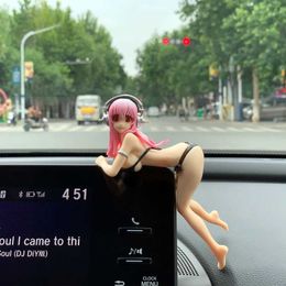 Interior Decorations Cartoon Car Phone Holder Bikini Beach Girl Rearview Mirror Sexy Ornament Car Dashboard Decoration Anime Car Accessories Interior T240509