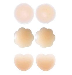 5PC Women Nipple Pasties Self Adhesive Silicone Nipple Cover Invisible Reusable Nipple Covers Stickers Bra Pad Accessories Y2207257809841