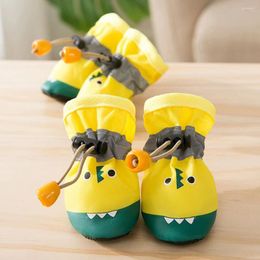 Dog Apparel 4pcs/set Waterproof Pet Shoes Chihuahua Anti-slip Rain Boots Footwear For Puppy Crocodile Shape Outdoor Socks