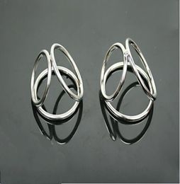 stainless steel penis ring metal cock ring 3 rings ball rings testicles ring sex toy sex products4267557