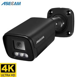 IP Cameras ASECAM 4K 8MP IP Camera Audio CCTV Recording Outdoor POE H.265 Metal Black 4MP Human Detection Monitoring Camera d240510