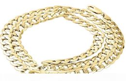 Mens Real 10K Yellow Gold Hollow Cuban Curb Link Chain Necklace 8mm 24 Inch2217969