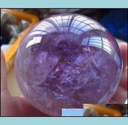 Arts And Crafts Arts Gifts Home Garden Natural Amethyst Quartz Stone Sphere Crystal Fluorite Ball Healing Gemstone 18Mm20Mm Gift 1477556