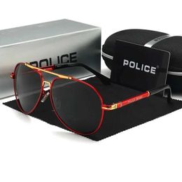 Sunglasses New Police Pilot Polarised Glasses Driving Outdoor Fashion UV400 Q240509