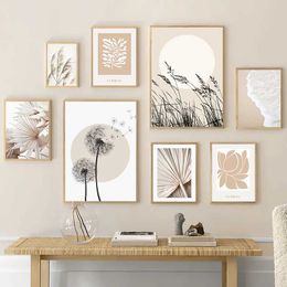 apers Nordic Canvas Wall Art Painting Dandelion Reed Flower Plants Leaves Abstract Nordic Posters and Prints Pictures for Living R J240505