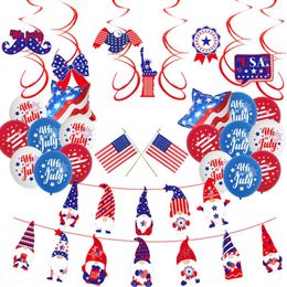 Party Decoration American Independence Day Balloon Suit USA Dwarf Flag Spiral Pendant