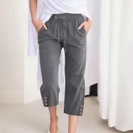 Women's Pants Spring Cotton Linen Oversize Women Long White Pockets Loose Trousers Female Summer Casual Fashion Ladies Bottom