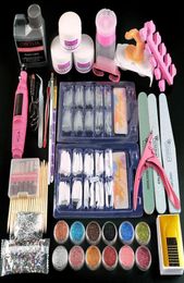 Nail Manicure Set COSA ES Warehouse Acrylic Powder Tips All For Tools Brush Kit Professional False s 2210128427097