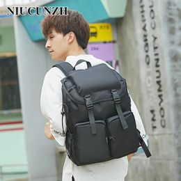 Backpack NIUCUNZH Men's Black Laptop Bag For Man Designer Men Handbag School Nylon Bags Male Travel