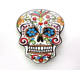 1Piece Mexican Day of the Dead Wall Clock Floral Skull Dia De Los Muertos Wall Clock Modern Candy Sugar Skull Halloween Gift5834024