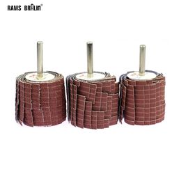 5 piece 35*50*6mm Mounted Abrasive Sanding Flap Wheel Cloth Striping Polishing Brush for Curved Surface Wood Carving