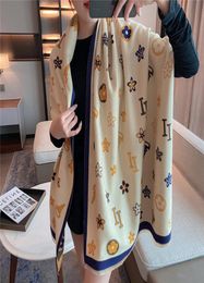 Women cashmere scarf Shawl High quality Fashion Classic scarves luxury muffler Letter pattern wool Landscape animal Print Pashmina1206513