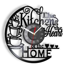 Wall Clocks Kitchen Inspired by the Heart of Family Vinyl Record Clock Modern Design Mounted Decoration Noisy Timing Q240509