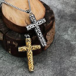 Pendant Necklaces European And American Style Fashion Cross Personality Domineering Viking Men's Necklace Titanium Steel Holiday Gift Jewe