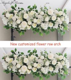 50100cm DIY wedding flower wall arrangement supplies silk peonies rose artificial flower row decor wedding iron arch backdrop T193165017