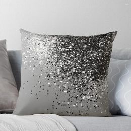 Pillow Sparkling Silver Grey Lady Glitter #1 (Faux Glitter) #shiny #decor #art Throw Pillowcase