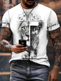 Men's T-Shirts 2024 Summer New Europe and America Cross border Mens Round Neck T-shirt Fashion Trend J240509