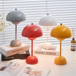 Table Lamps Mushroom LED Lamp Portable USB Charging Flower Bud Night Light Touch Dimmable Desk Bedroom Beside Modern Decor