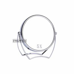 Compact Mirrors 5 360 Rotation HD 5X Enlarged Double Makeup Mirror Home Office Decoration Korean Desktop Q240509