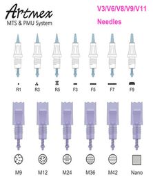 20pcs Artmex V3 V6 V8 V9 V11 Replacement Needles Cartridges PMU System Body Art Permanent Makeup Tattoo Needle derma pen7801396