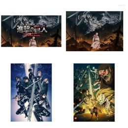 Wall Stickers Attack On Titan Posters Japanese Anime Coated Paper Prints Clear Image Livingroom Bedroom Bar Home Art Poster A3 Size