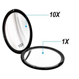 Compact Mirrors Portable Mini Makeup Mirror Pocket Handheld 10x Enlarged Double sided Travel Beauty Tool Q240509