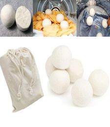 6pcsLot Wool Dryer Balls Reduce Wrinkles Reusable Natural Fabric Softener Anti Static Large Felted Organic Wool Clothes Dryer Bal4592916