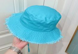 bucket hat luxury designer woman Summer Wide Brim Hats Metal Logo Solid Color2425347