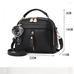 Shoulder Bags 2024 Fashion Women Handbag PU Leather Messenger With Ball Toy Female Ladies Party Handbags