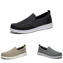 Free Shipping Men Women Running Shoes Anti-Slip Breathable Slip-On Solid Khaki Grey Black Mens Trainers Sport Sneakers GAI