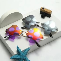 Sunglasses Mushroom Shaped Fashion Women's Brand Designer Metal Sun Glasses Women Outdoor Street Pography Eyewear UV400