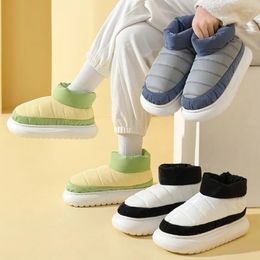 Casual Shoes Thicked Plush Waterproof Cotton Women Keep Warm Fur Platform Female Snow Boots Thick Sole Non-Slip 2024 Spring Ankle Boot