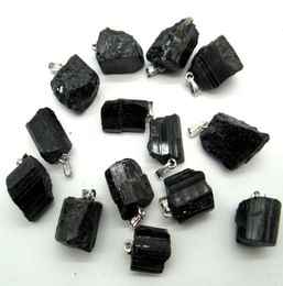 Whole Selling Natural Stone Black Tourmaline Repair Ore Can Be Used Pendant For DIY Jewelry Making Necklace 50pcs8253084