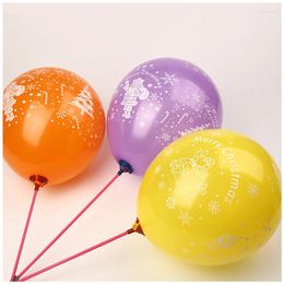 Party Decoration 12Inch Christmas Scene Layout Balloon Merry Printing English Circular Latex Children's Toy