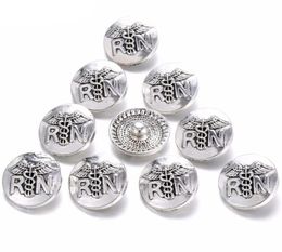 10Pcs Snap Jewellery NURSE RN Metal Snap Buttons for 18mm Snap Bracelet Bangles4497475