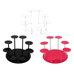 Storage Bags Acrylic Cupcake Stands Stable Round Anime Figure Doll Platter Display Stand For Wedding Birthday Party