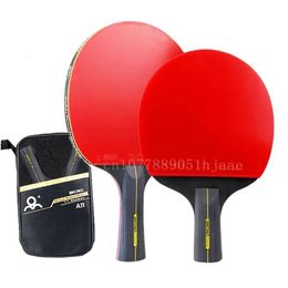 6-star table tennis racket professional table tennis racket set Pimples-in rubber high-quality blade bat paddle with bag tray 240428