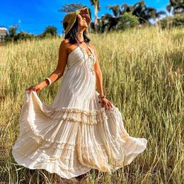 Maternity Dresses Maternity Photoshoot Dress Bohemian Maternity Dress for Summer Photoshoots - Linen V-Neck Casual Style T240509