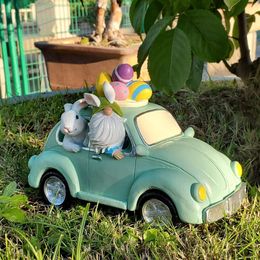 Cynice Garden Statue - Resin Funny Gnome Figurine Driving Car Outdoor Gnomes Decorations for Yard Patio Lawn Porch,gnome Gifts