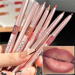 Lip Pencils Naked brown pink lipstick pencil waterproof durable non stick cup moisturizing lipstick pen matte lipstick makeup lipstick cosmetics d240510