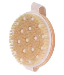 Body Brush for Wet or Dry Brushing Natural Bristles with Massage Nodes Gentle Exfoliating Improve Circulation F0808G012119009