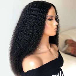 Hair Products Afro Kinky Curly Lace Front Wigs For Black Women Natural Black Middle Part Synthetic Lace Front Wig Pre Plucked with Baby Hair