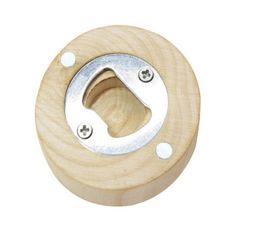 50pcslot Can customize Engraving logo Blank DIY Wooden Round Shape Bottle Opener Coaster Fridge Magnet Decoration8981586