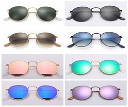 designer sunglasses women sunglasses mens sunglsses round metal real UV protect glass lenses with brown or black leather case reza7437832